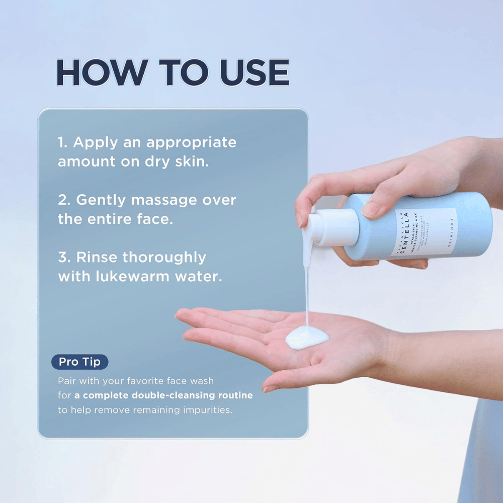 SKIN1004 Madagascar Centella Hyalu-Cica Gentle Cleansing Milk – näin käytät puhdistusmaitoa