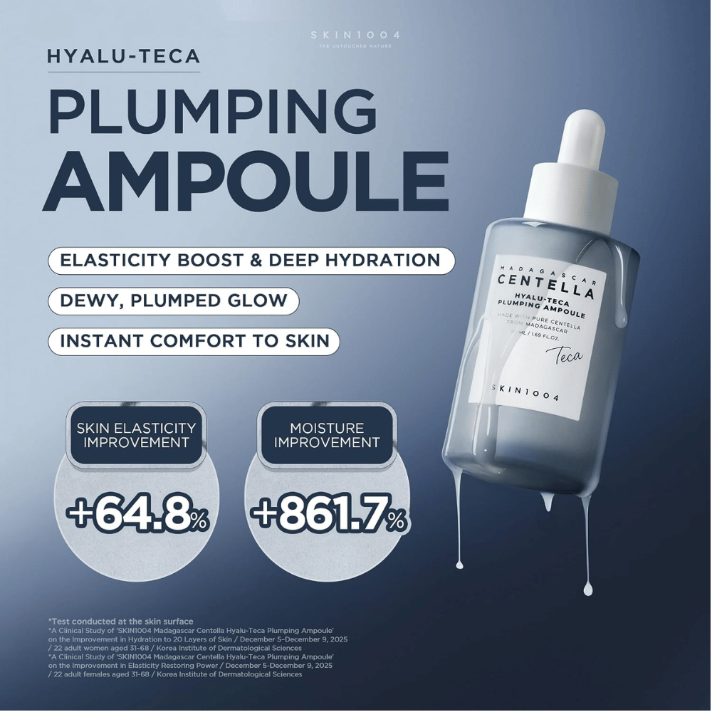 5. SKIN1004 Madagascar Centella Hyalu-Teca Plumping Ampoule – intensiivinen kosteutus, hehku ja parantunut ihon kimmoisuus
