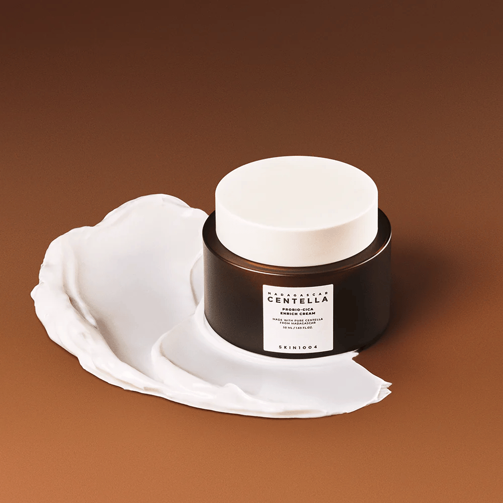 SKIN1004 Madagascar Centella Probio-Cica Enrich Cream asetettu kerrokselle voidetta – kosteuttava ja rauhoittava kasvovoide centella asiaticalla.