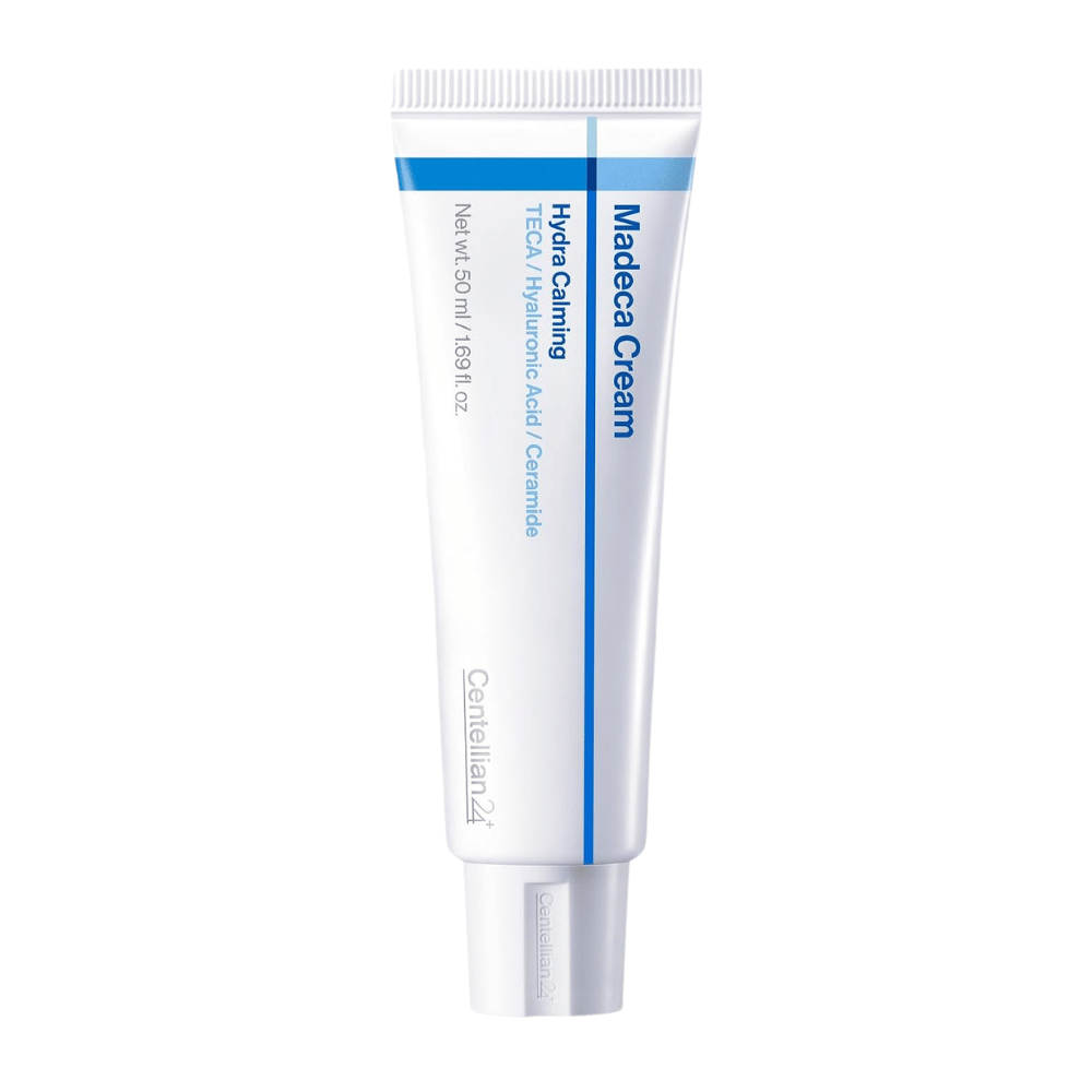 5. Centellian24 Madeca Cream Hydra Calming 50ml – valkoinen tuubi sinisillä yksityiskohdilla valkoista taustaa vasten
