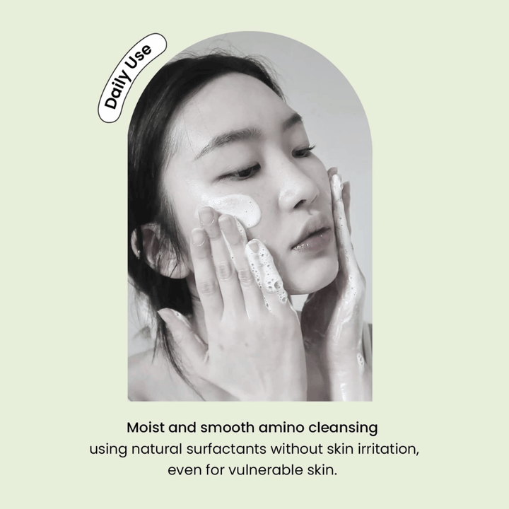 Heimish Matcha Biome Amino Acne Cleansing Foam – mieto päivittäinen kasvojenpuhdistusaine aminohapoilla ja matchalla herkälle ja aknealttiille iholle