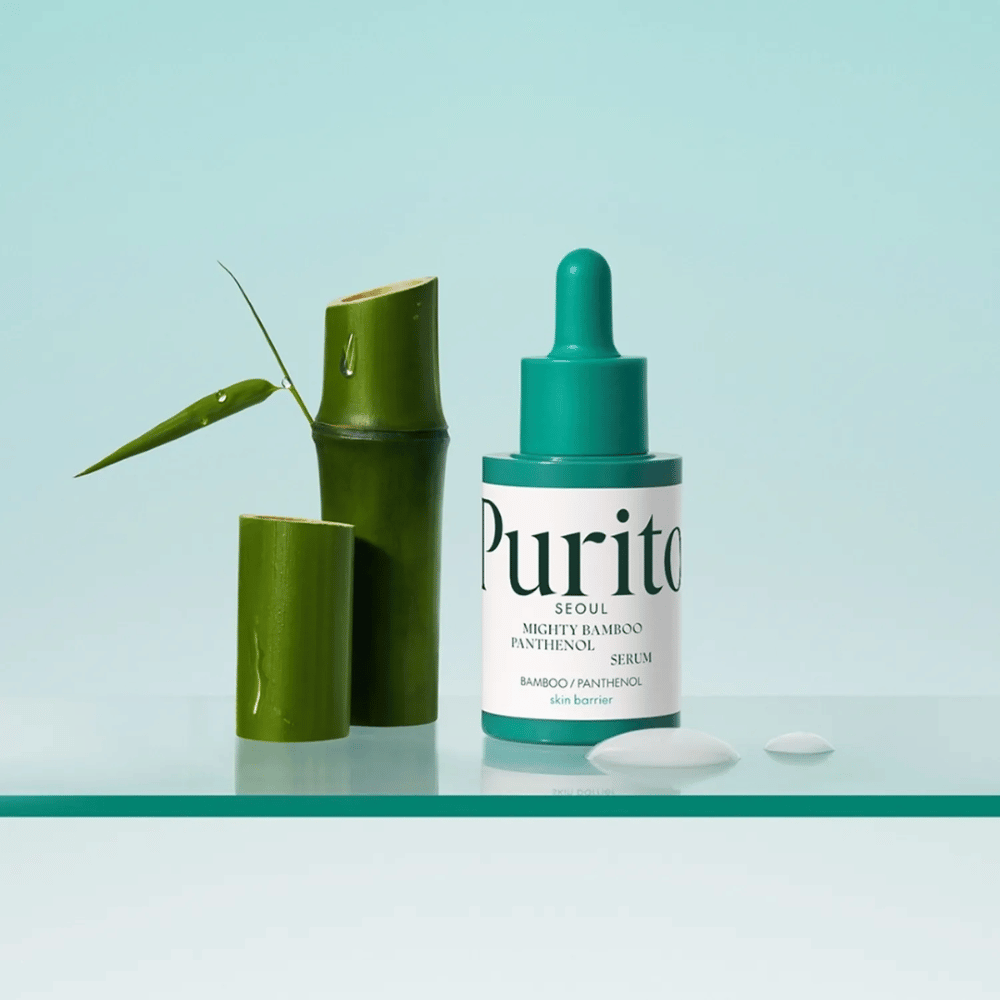 Purito Mighty Bamboo Panthenol Serum – vegaaninen korealainen seerumi bambu-uutteella ja pantenolilla, joka suojaa ja kosteuttaa ihoa.