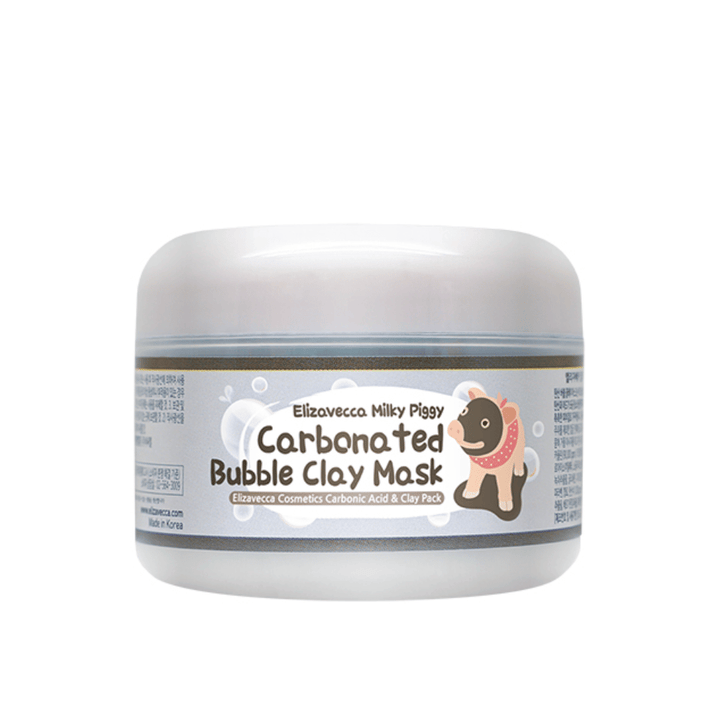 Elizavecca Milky Piggy Carbonated Bubble Clay Mask purkissa – hiilihapotettu savinaamio, joka vaahtoaa iholla ja auttaa puhdistamaan huokosia syvältä.