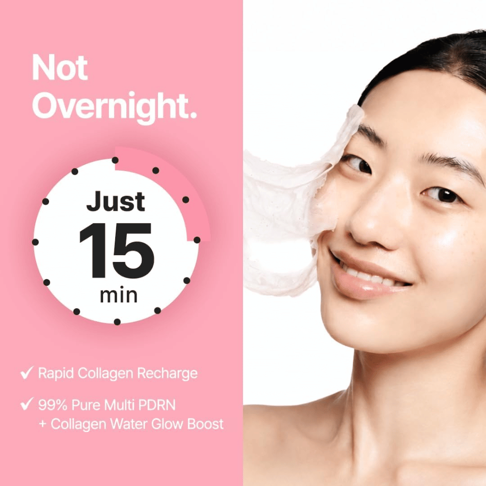Purito SEOUL Multi PDRN Collagen Real Glow Mask – peel-off-naamio, joka vaikuttaa 15 minuutissa ja sisältää PDRN sekä kollageenivettä