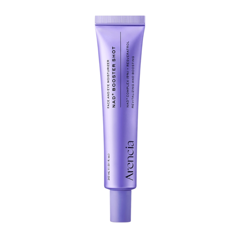 Arencia NAD+ Booster Shot 30 ml – korealainen kasvovoide, jossa on NAD+ Complex ja resveratroli kiinteyttämään, kosteuttamaan ja tuomaan hehkua.