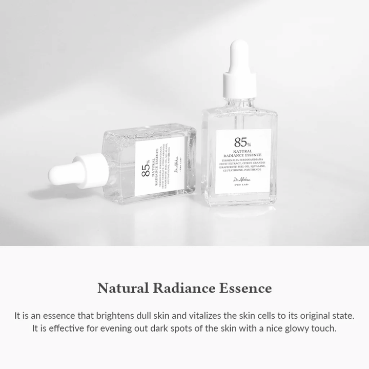 Dr. Althea Natural Radiance Essence joka kosteuttaa, antaa hehkua ja tasoittaa ihonsävyä terveelle ja säteilevälle iholle.