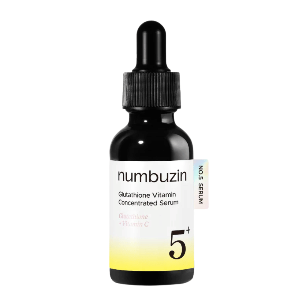numbuzin No.5+ Glutathione Vitamin Concentrated Serum – korealainen kasvoseerumi glutationilla ja C-vitamiinilla tummia läiskiä ja epätasaista ihonsävyä varten.