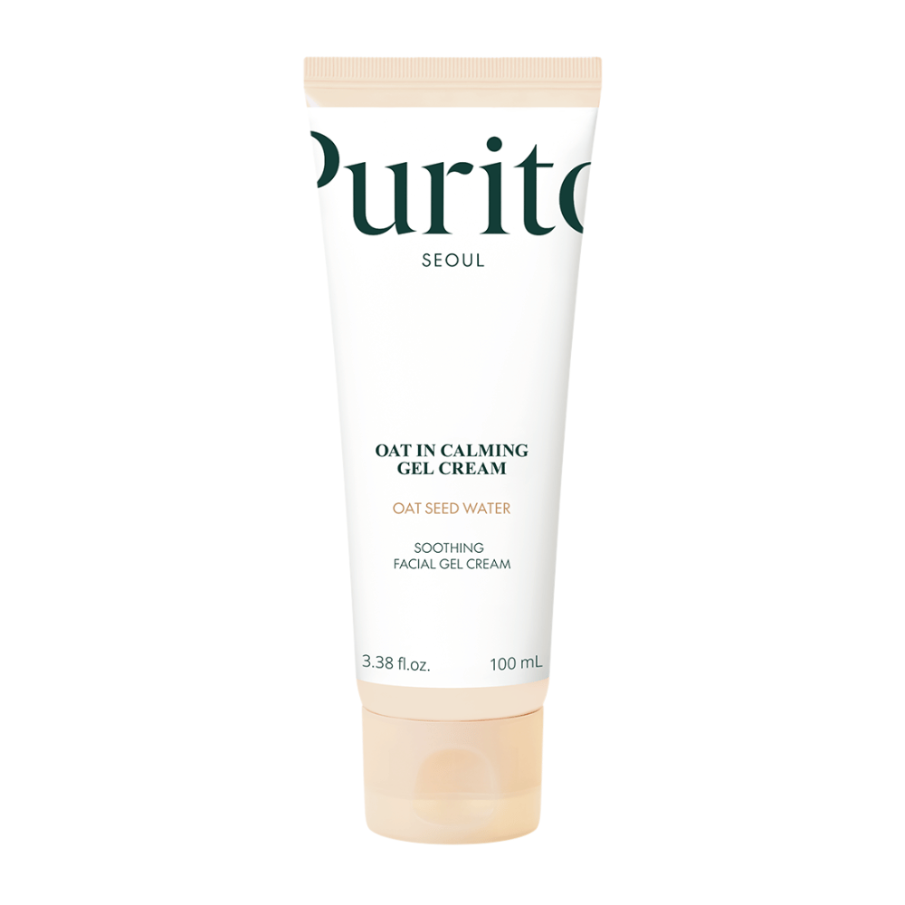 Tuotekuva Purito Oat-In Calming Gel Cream 100 ml. Rauhoittava kasvojen geelivoide kauravedellä, joka rauhoittaa ja kosteuttaa ihoa.