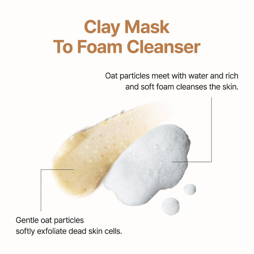 Purito SEOUL Oat In Gentle Exfoliating Face Cleanser – hellävarainen kuoriva kasvojenpuhdistusaine kauralla, joka muuttuu voiteesta pehmeäksi vaahdoksi