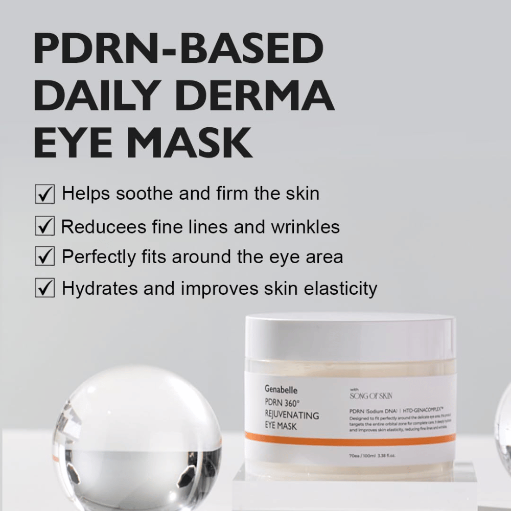 Genabelle PDRN 360° Rejuvenating Eye Mask, jossa on PDRN ja joka kosteuttaa, rauhoittaa ihoa sekä auttaa vähentämään hienoja juonteita ja ryppyjä.