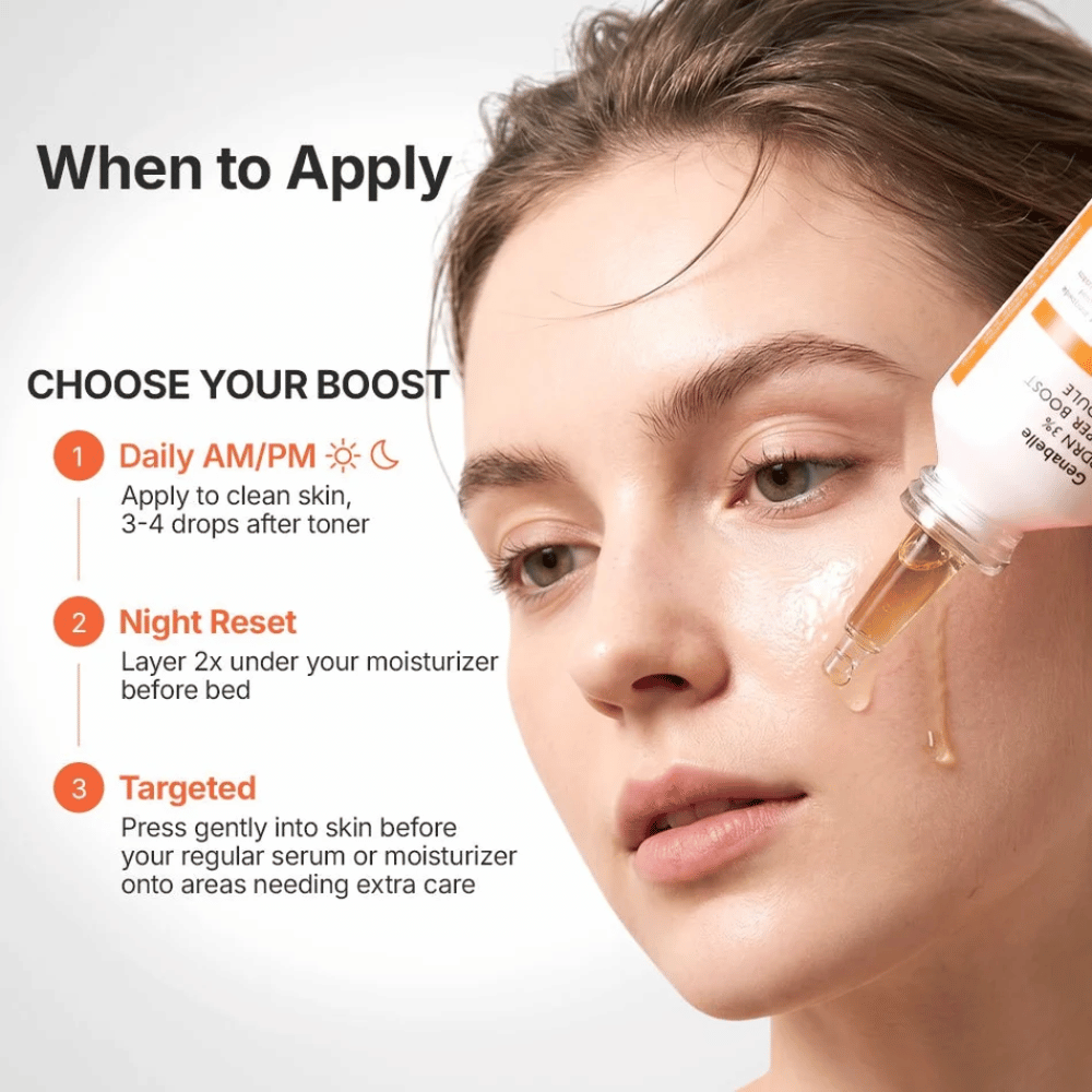 Genabelle PDRN 3% Hyper Boost Ampoule levitetään iholle intensiiviseen suojamuurin hoitoon
