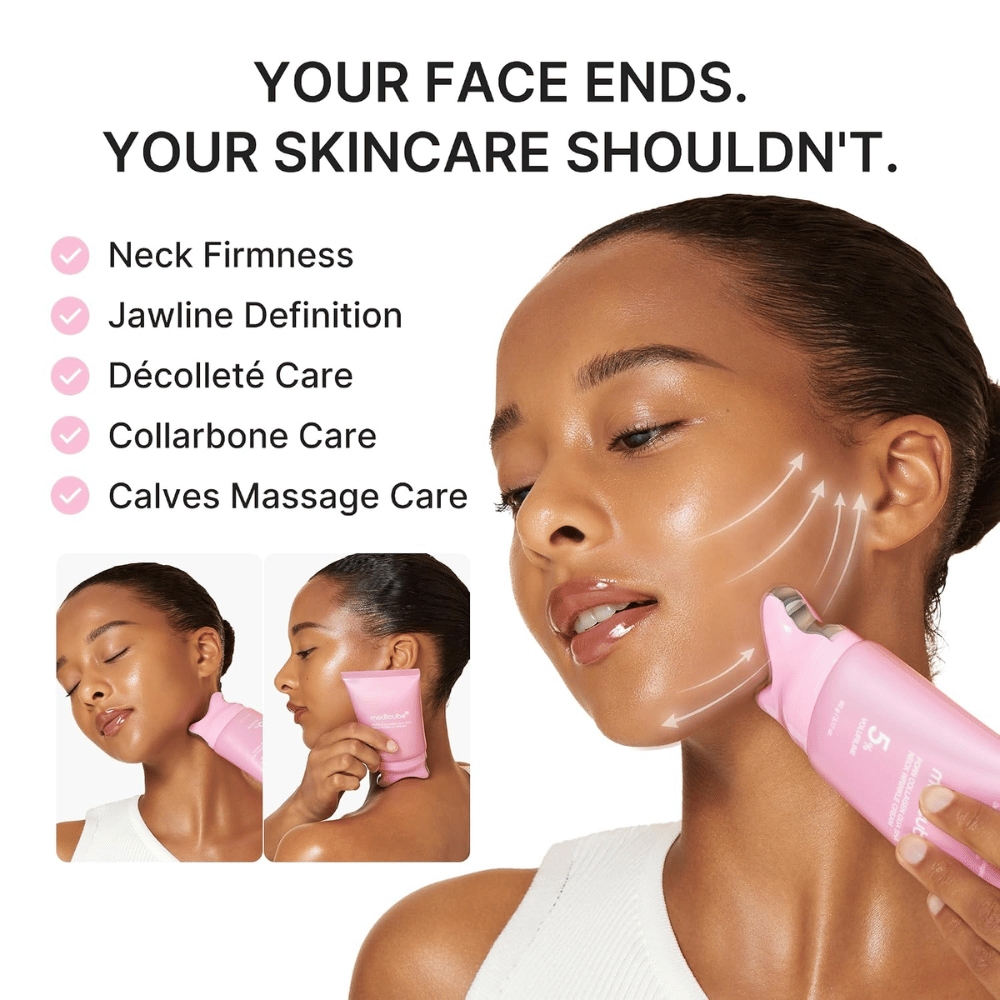 3. Medicube PDRN Collagen Gua Sha Neck Wrinkle Cream – kiinteyttävä hieronta kaulalle ja leukalinjalle