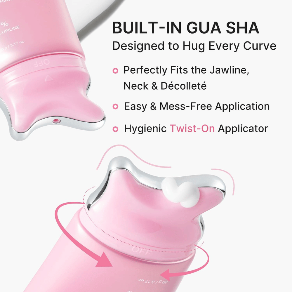 2. Medicube PDRN Collagen Gua Sha Neck Wrinkle Cream – sisäänrakennettu gua sha -applikaattori kaulalle, leukalinjalle ja dekolteelle