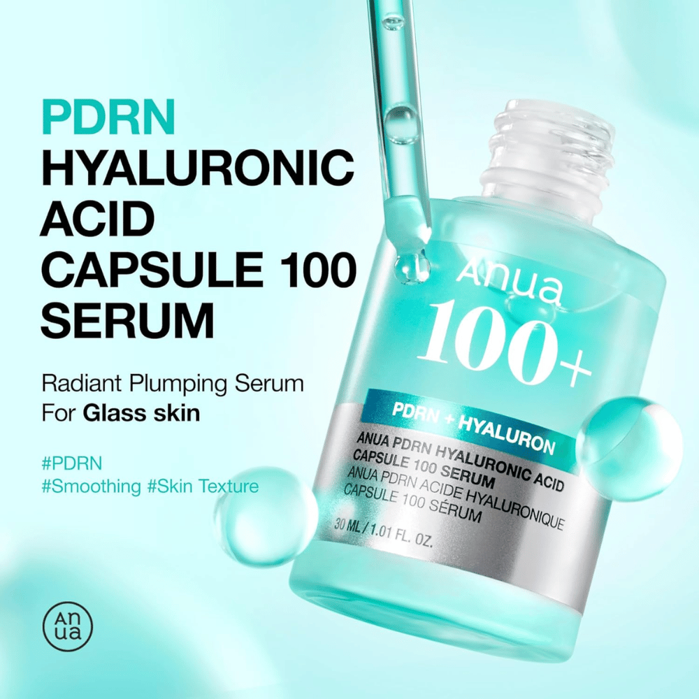 Anua PDRN Hyaluronic Acid Capsule 100 Serum on kosteuttava seerumi säteilevään "glass skin" -ilmeeseen. Sisältää PDRN:a ja hyaluronihappoa tasoittamaan ihon rakennetta ja antamaan intensiivistä kosteutusta. Täydellinen ihon elastisuuden ja pehmeyden palauttamiseen!