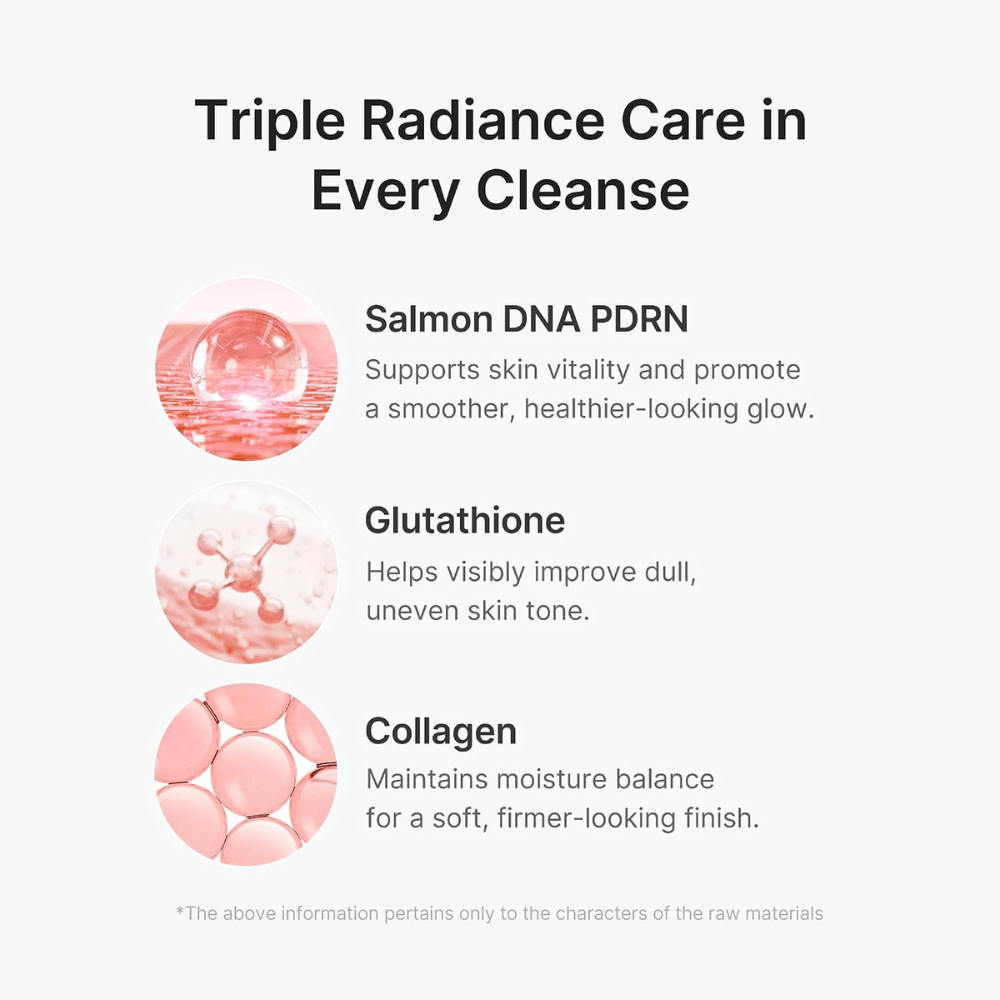 Medicube PDRN Pink Glutathione Capsule Cleansing Foam jossa on PDRN, glutationia ja kollageenia puhtaalle, kosteutetulle ja hehkuvalle iholle