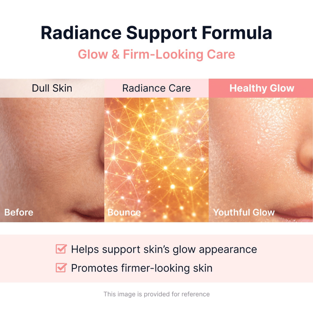 3. SUNGBOON EDITOR PDRN Pink Vitamin Glow Boosting Ampoule – kuvitus siitä, miten seerumi edistää parempaa hehkua ja kiinteämmän tuntuista ihoa