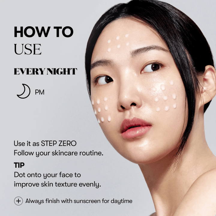 VT Cosmetics PDRN Reedle Shot 100 levitetään pieninä pisteinä kasvoille ihonhoitorutiinin ensimmäisenä vaiheena ihon rakenteen ja imeytymisen parantamiseksi