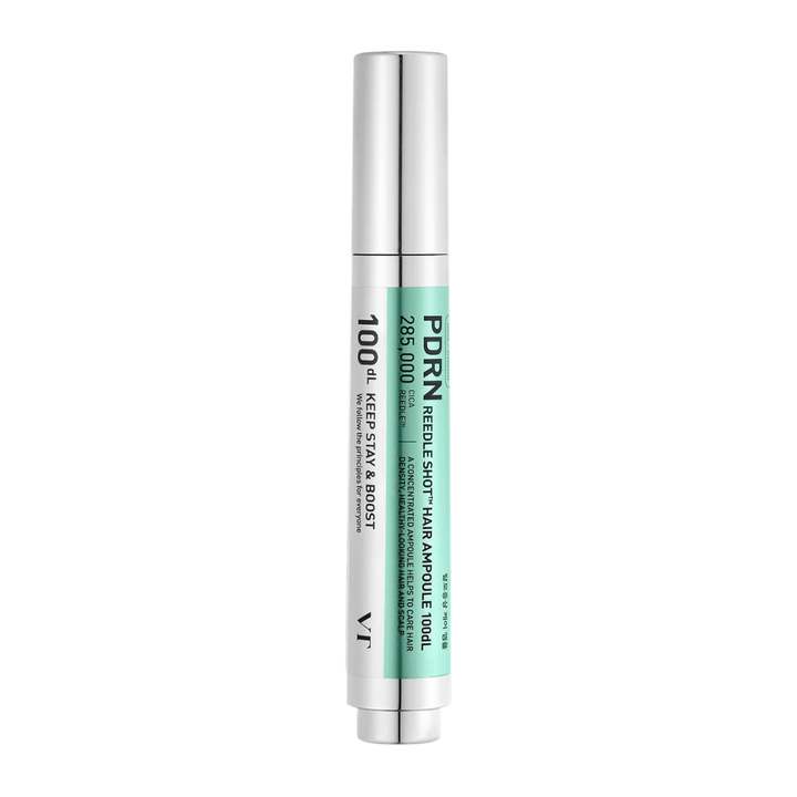 PDRN Reedle Shot Hair Ampoule 100dL kynämuodossa valkoisella taustalla, tiivistetty hiuspohjaseerumi, joka vahvistaa hiuspohjaa ja tukee terveempiä hiuksia.