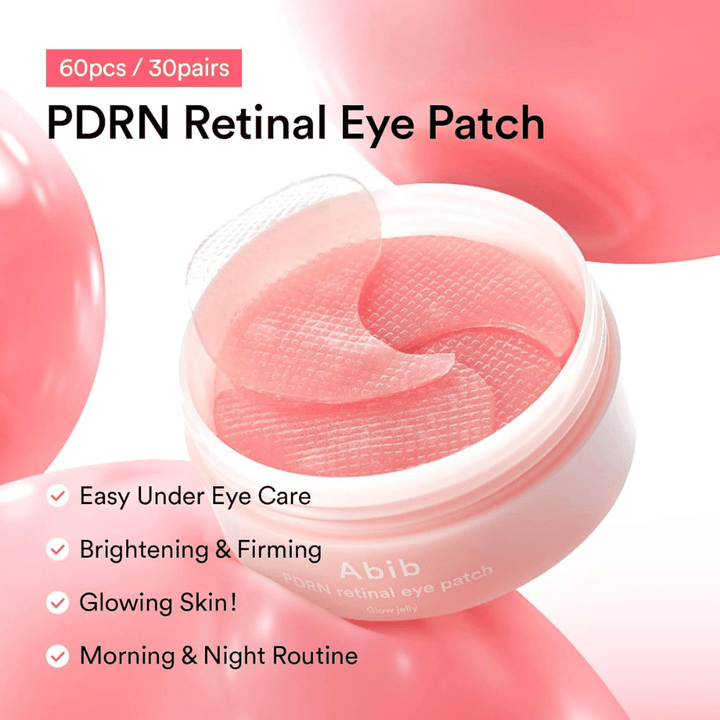 Abib PDRN Retinal Eye Patch Glow Jelly 60 laastaria kosteutukseen, kiinteytykseen ja hehkuun – täydellinen aamu- ja iltarutiiniin.