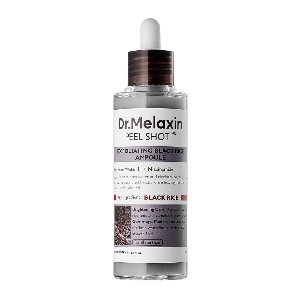 Dr.Melaxin Peel Shot PS Exfoliating Black Rice Ampoule 80ml niasiinamidilla ja riisivedellä hellävaraiseen kemialliseen kasvojen kuorinta