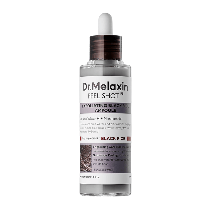 Dr.Melaxin Peel Shot PS Exfoliating Black Rice Ampoule 80ml niasiinamidilla ja riisivedellä hellävaraiseen kemialliseen kasvojen kuorinta