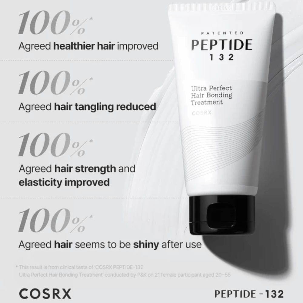 COSRX Peptide 132 Treatment – 100 % kokee vahvempia, pehmeämpiä ja kiiltävämpiä hiuksia käytön jälkeen.