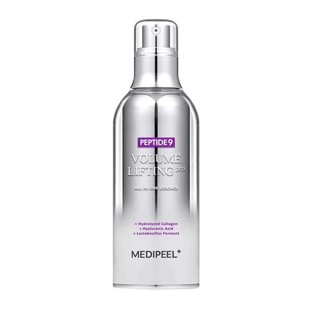 Medi-Peel Peptide 9 Volume Lifting All In One Essence Pro essence – korealainen anti-age-essence peptideillä, kollageenilla ja hyaluronihapolla, joka auttaa kosteuttamaan ja kiinteyttämään ihoa.