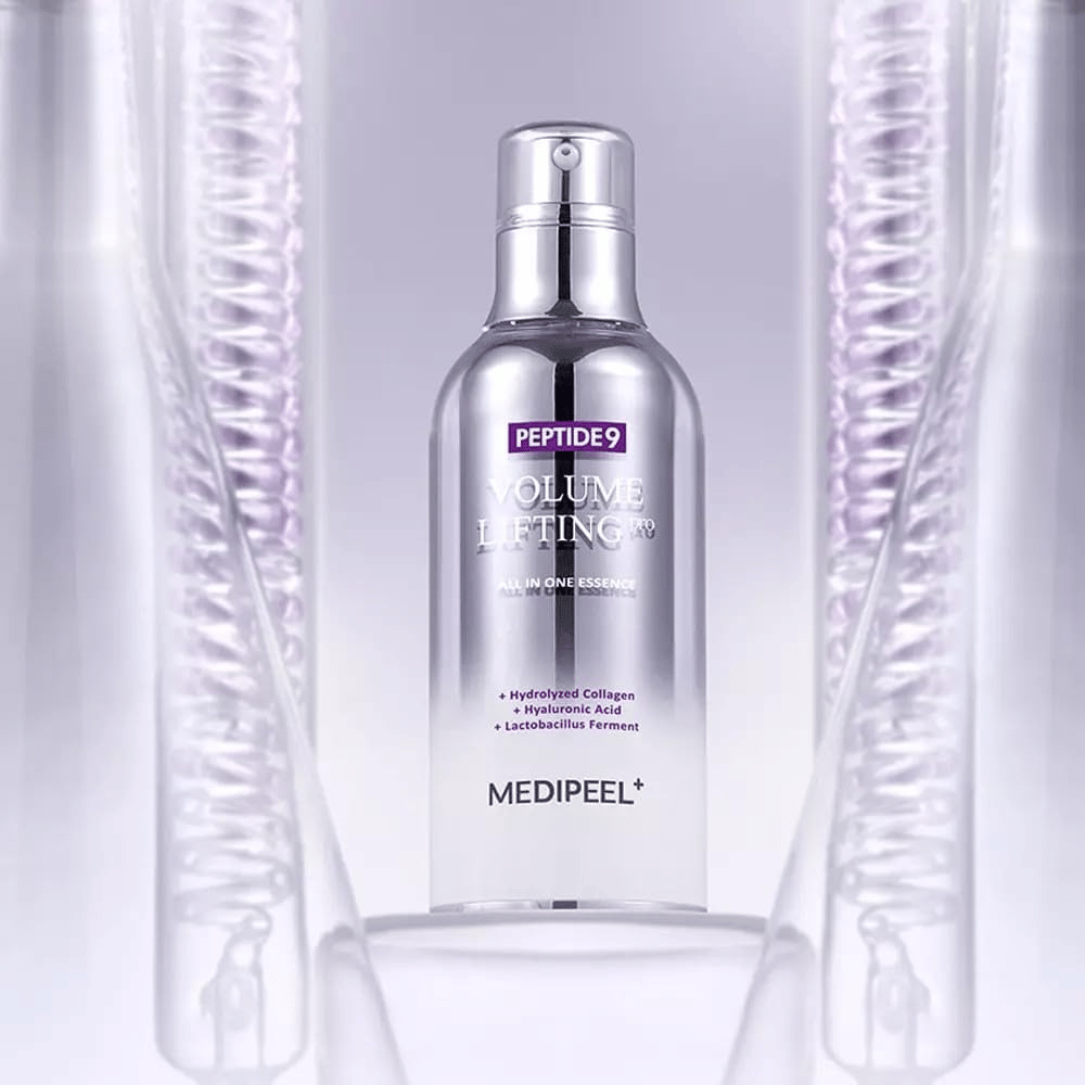 Medi-Peel Peptide 9 Volume Lifting Essence ihonhoito – korealainen essence peptideillä ja kollageenilla, joka auttaa vähentämään hienoja juonteita ja vahvistamaan ihon suojakerrosta.
