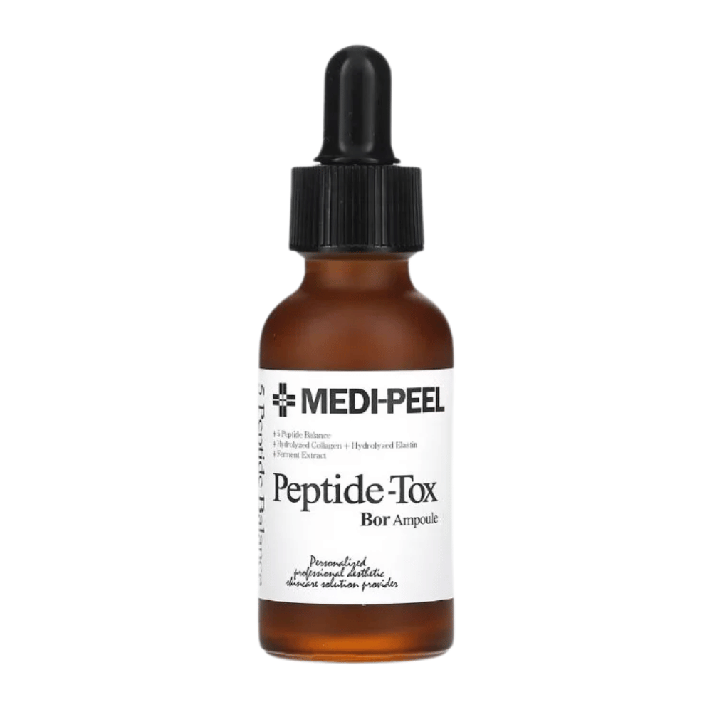 MEDI-PEEL Peptide-Tox Bor Ampoule tuotekuva – korealainen peptidiseerumi, joka auttaa vähentämään ryppyjä, vahvistaa ihoa ja tarjoaa intensiivistä kosteutusta.