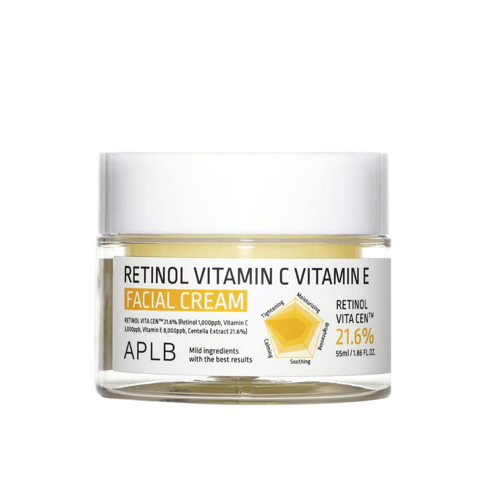 APLB Retinol Vitamin C Vitamin E Facial Cream 55 ml tuotekuva valkoista taustaa vasten