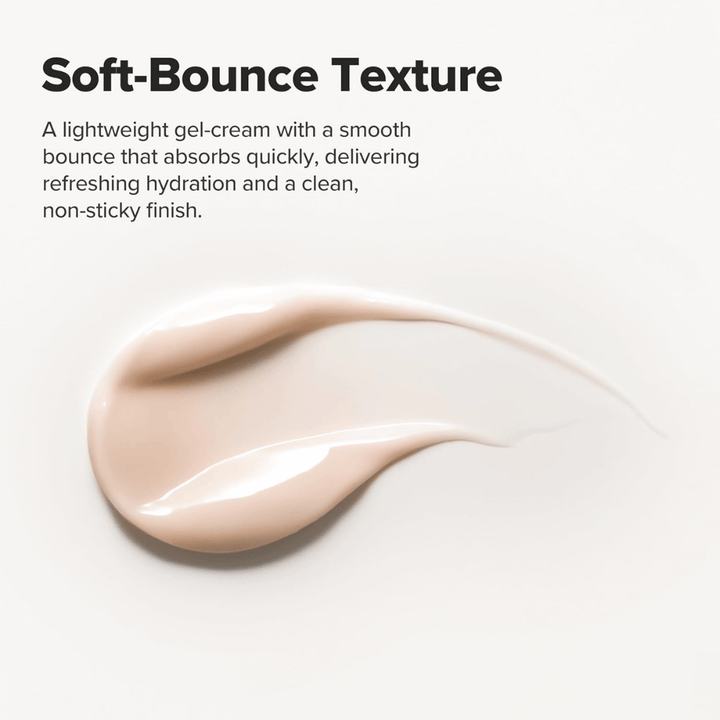 Beauty of Joseon Revive Firming Moisturizer kermainen geelimäinen koostumus, joka imeytyy nopeasti ja jättää ihon kosteutetuksi ja luonnollisen hehkuvaksi.