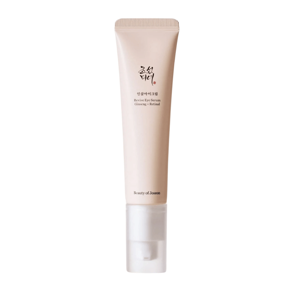 Beauty of Joseon Revive Eye Serum Ginseng + Retinal beigen värisessä tuubissa – korealainen silmäseerumi, joka vähentää hienoja juonteita ja vahvistaa ihoa silmien ympärillä.
