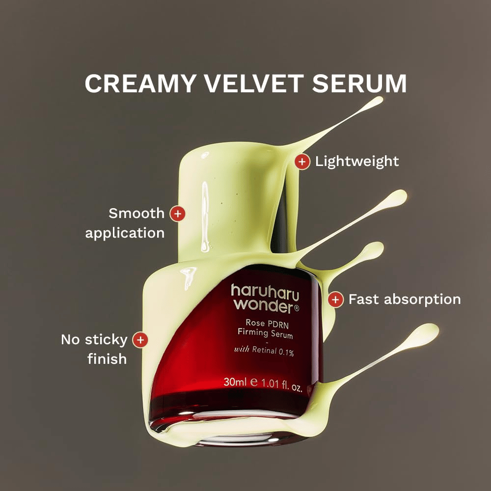 Haruharu Wonder Rose PDRN Firming Serum – kevyt voidemainen seerumi, joka imeytyy nopeasti eikä jätä tahmeaa pintaa