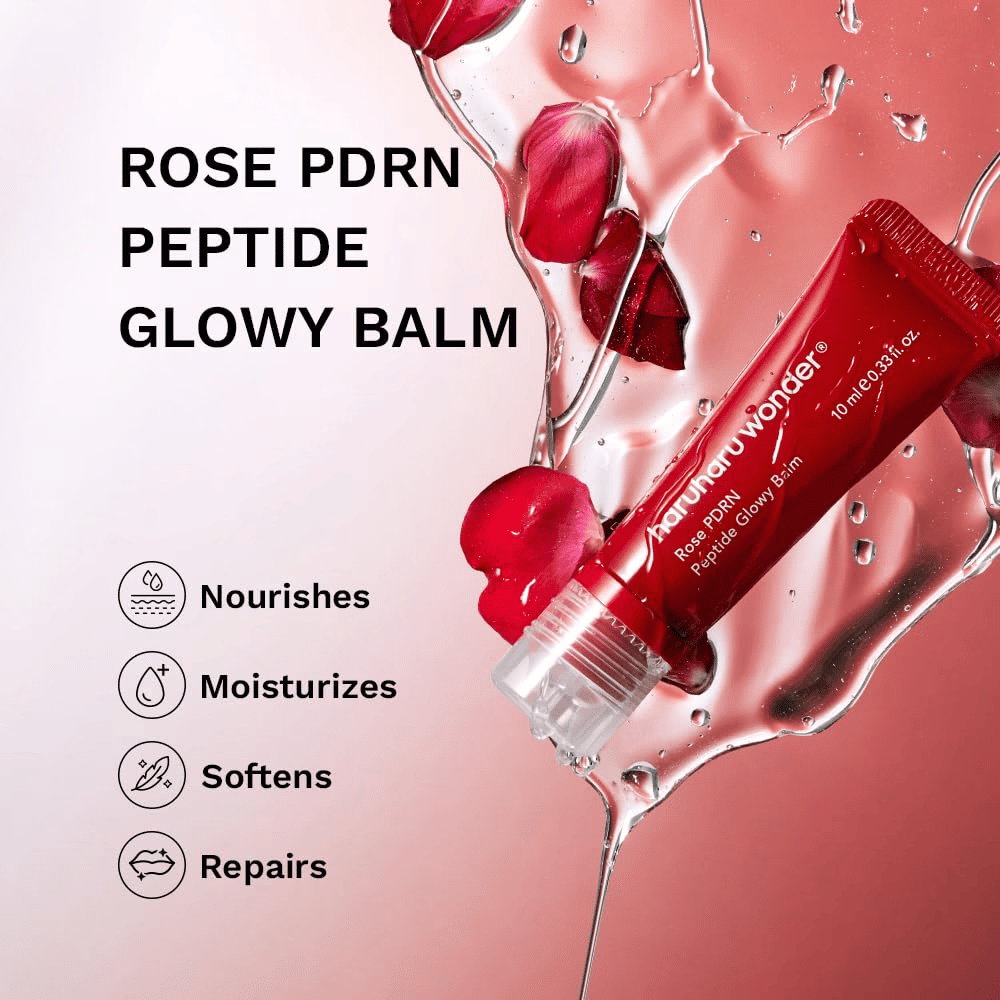 Haruharu Wonder Rose PDRN Peptide Glowy Balm – ravitseva ja kosteuttava huultenhoito kuiville ja rohtuneille huulille