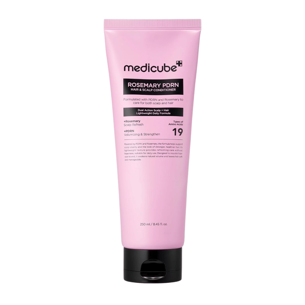Medicube Rosemary PDRN Hair & Scalp Conditioner 250 ml, jossa on PDRN, rosmariinia ja aminohappoja terveemmille ja vahvemmille hiuksille