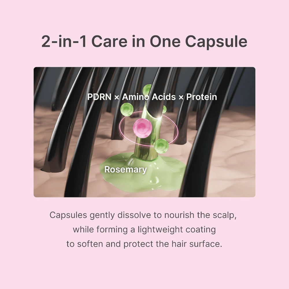 Medicube Rosemary PDRN Hair & Scalp Conditioner rosmariinilla, PDRN ja 19 aminohapolla, jotka hoitavat hiuksia ja hiuspohjaa