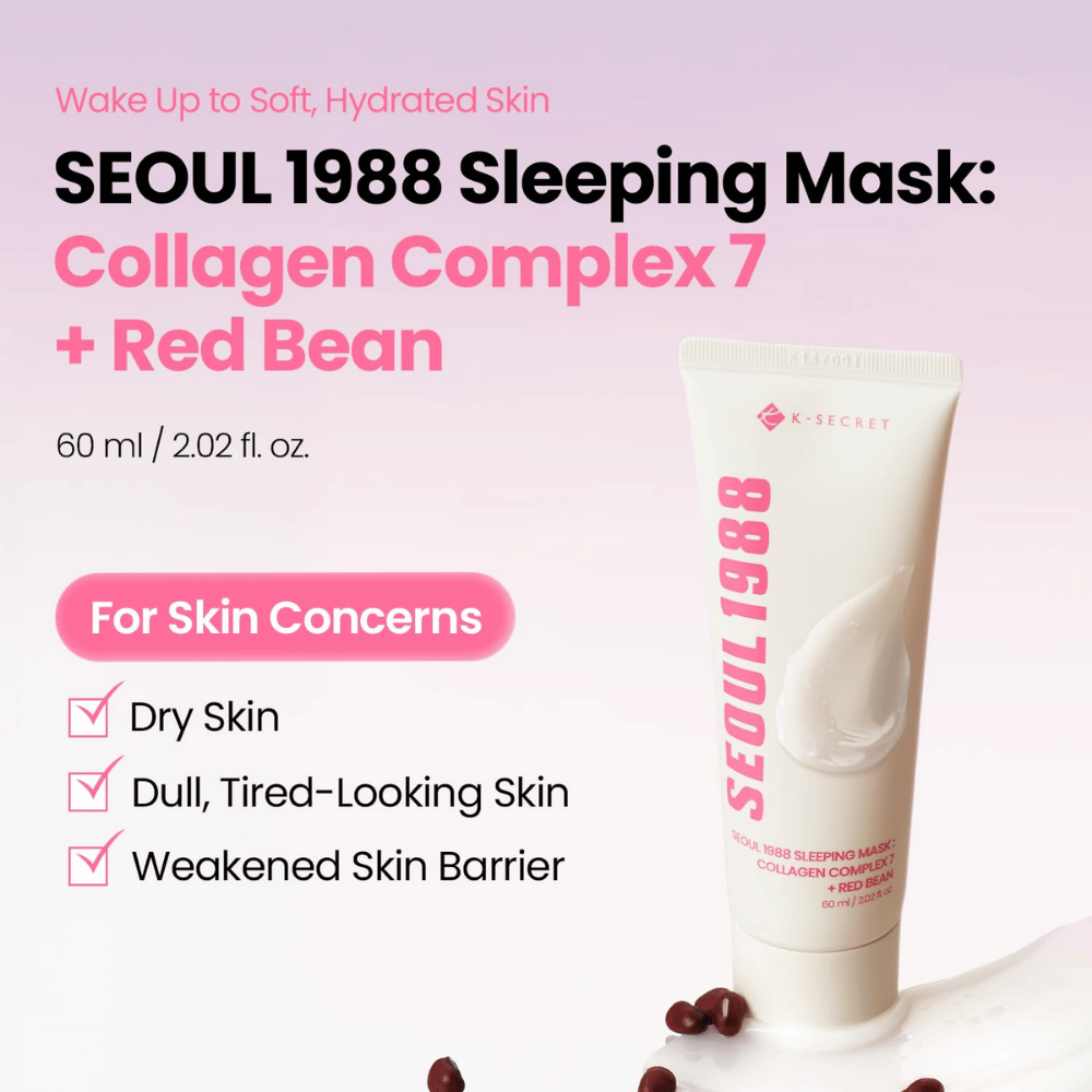 K-SECRET SEOUL 1988 Sleeping Mask 60 ml – korealainen yönaamio kuivalle, samealle ja kosteusköyhälle iholle.
