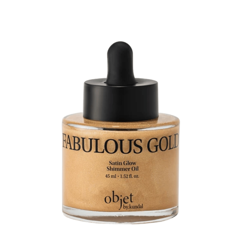Objet by KUNDAL Satin Glow Shimmer Oil Fabulous Gold 45 ml – kultainen vartaloöljy hohtavalla satiiniviimeistelyllä säteilevää hehkua varten.