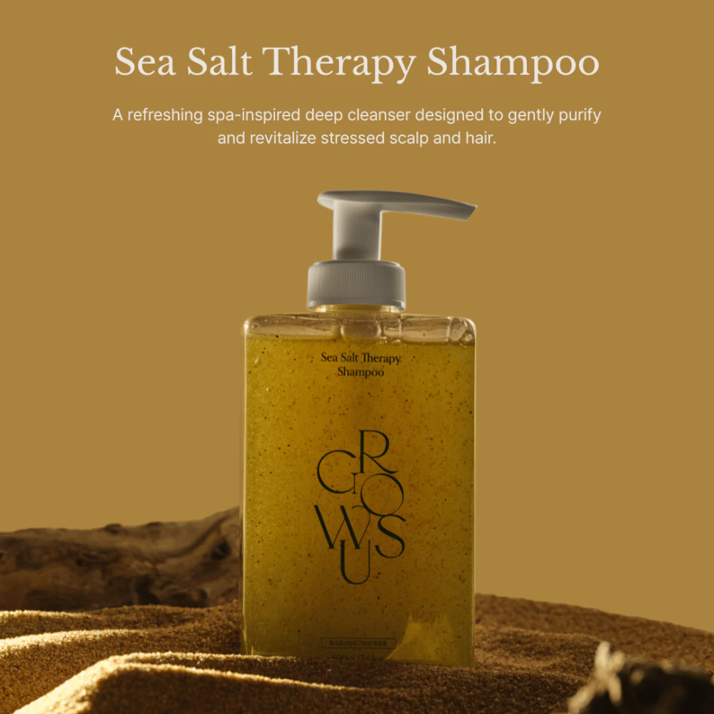 GROWUS Sea Salt Therapy Shampoo – syväpuhdistava shampoo stressaantuneelle hiuspohjalle ja rasvaisille hiuksille