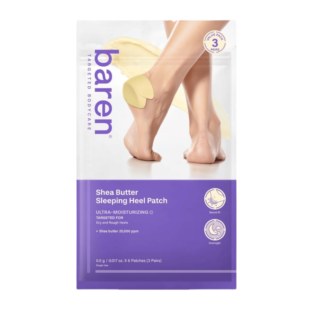 BAREN Shea Butter Sleeping Heel Patch – 6 laastarin pakkaus kuiville ja karheille kantapäille