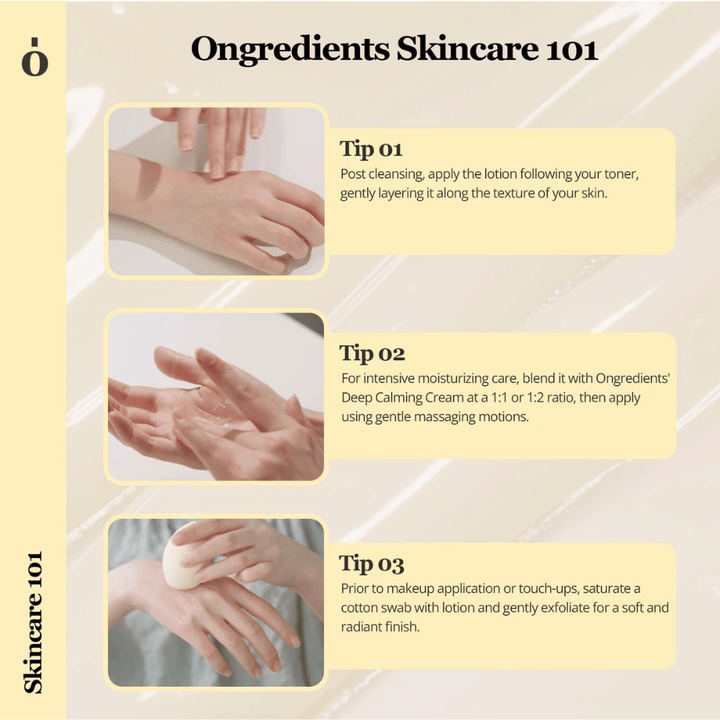 Ongredients Skin Barrier Calming Lotion kasvovoide, joka vahvistaa ihon suojakerrosta, kosteuttaa ihoa ja rauhoittaa herkkää ihoa.