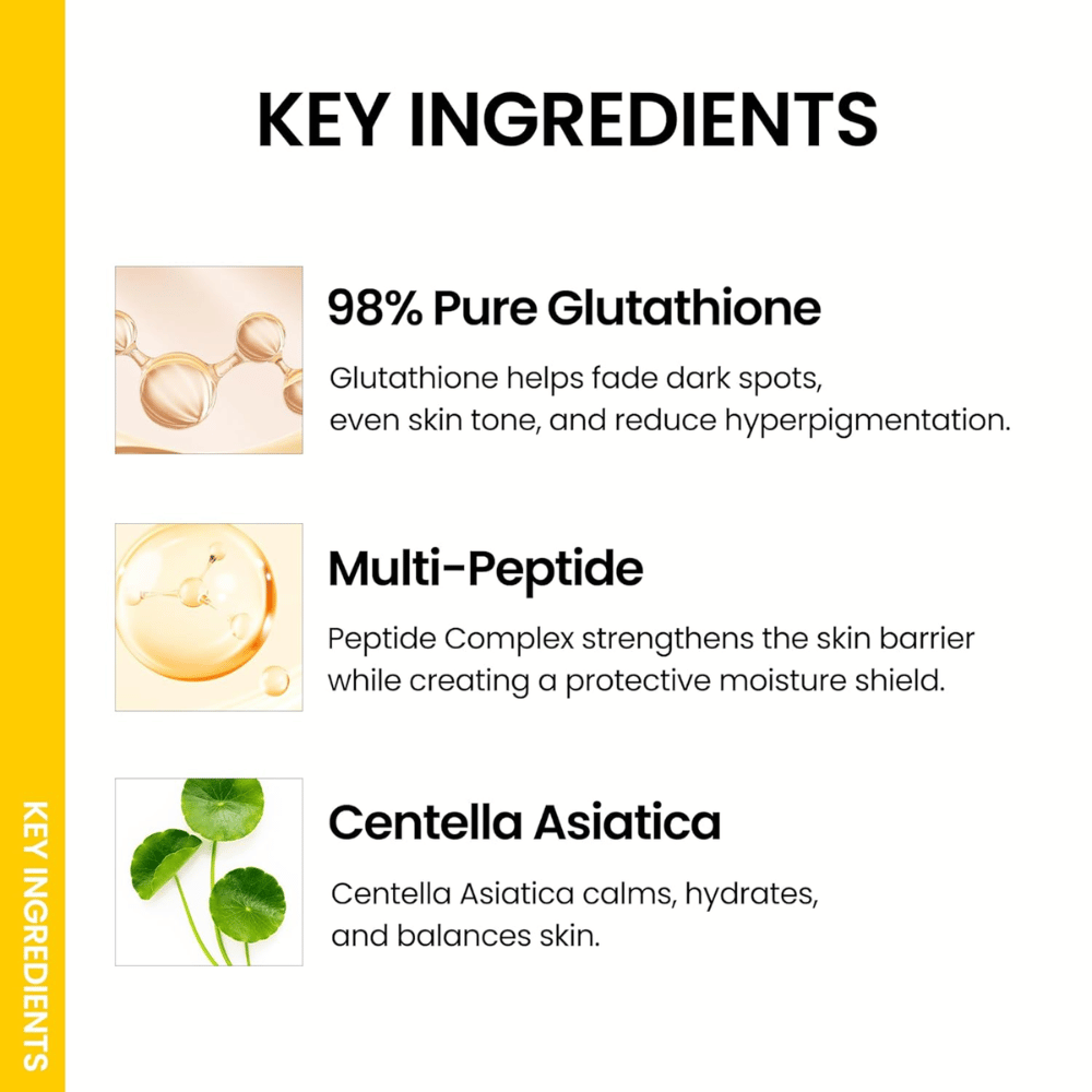 Ongredients Skin Barrier Glow Mist sisältää glutathionea, multi-peptidejä ja Centella Asiaticaa, jotka tasoittavat ihonsävyä, rauhoittavat ihoa ja antavat hehkua.
