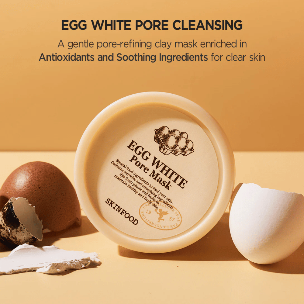 SKINFOODin Egg White Pore Mask 120g on ihanteellinen ihon parantamiseen.