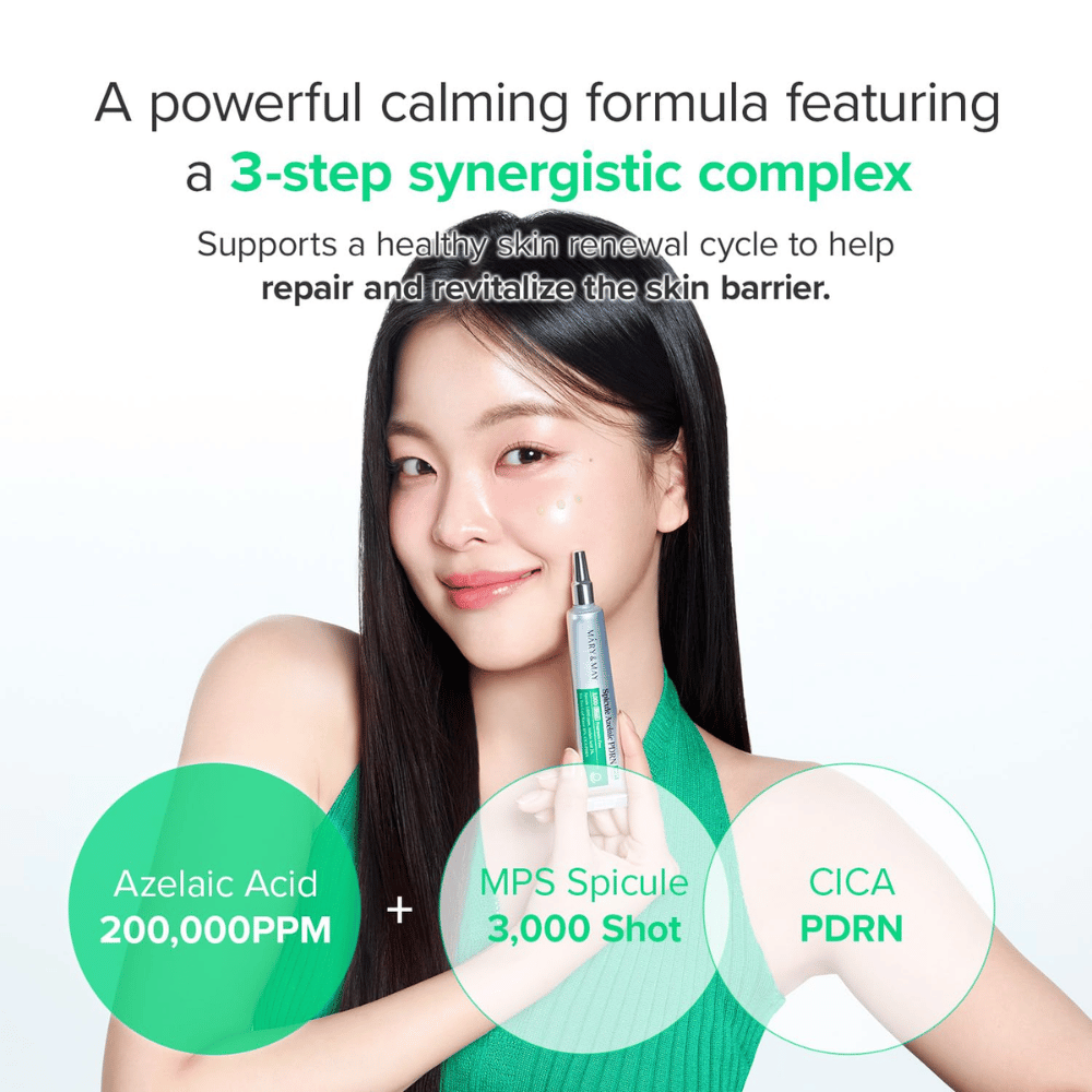 Mary&May Spicule Azelaic PDRN Spot Cream – koostumus, jossa on atselaiinihappoa, MPS-spikuloita ja CICA PDRN