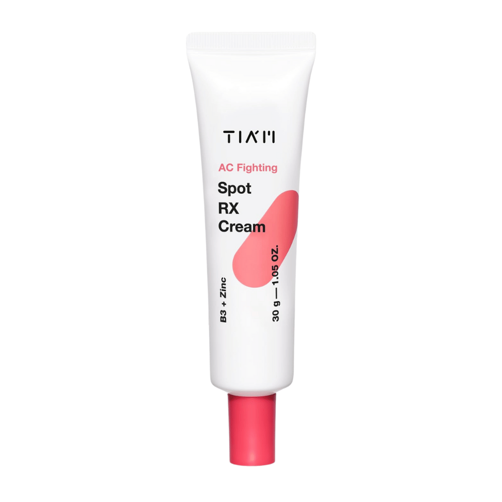 TIA'M AC Fighting Spot RX Cream – täsmähoito sinkillä ja niasiiniamidilla epäpuhtaalle iholle, vähentää tulehdusta ja punoitusta.
