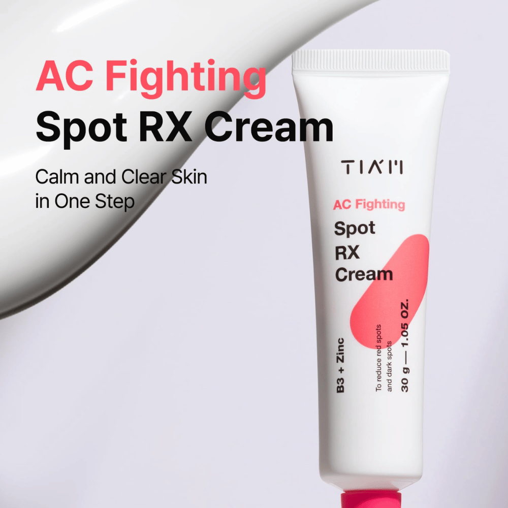 TIA'M AC Fighting Spot RX Cream – rauhoittava voide, joka kirkastaa ihoa yhdellä askeleella hoitavilla ainesosilla kuten B3 ja sinkki.