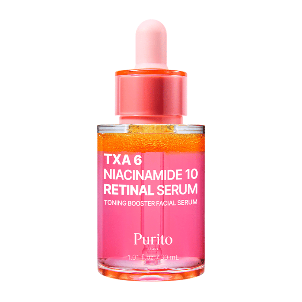 Produktbild på Purito TXA 6 Niacinamide 10 Retinal Serum 30 ml. Toning booster-serum som förbättrar hudens struktur och glöd.