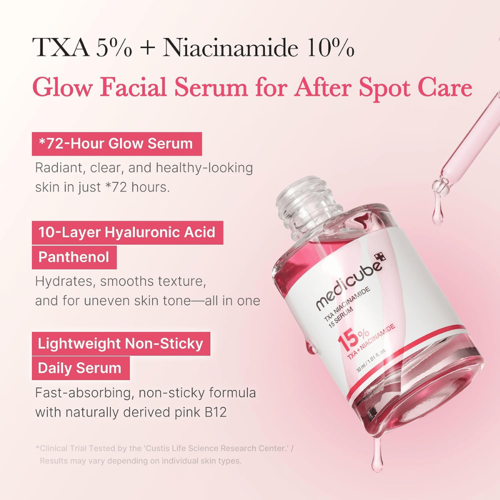 3. Medicube TXA Niacinamide 15 Serum – kosteuttava kasvoseerumi hyaluronihapolla ja pantenolilla tasaisemman ihonsävyn ja hehkun saavuttamiseksi