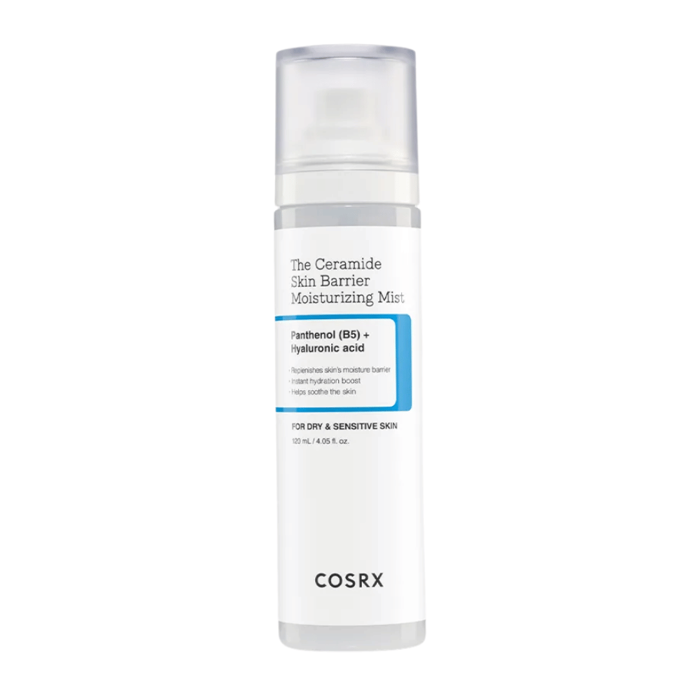 Tuotekuva COSRX Ceramide Skin Barrier Moisturizing Mist - kosteuttava spray panthenolilla ja hyaluronihapolla.