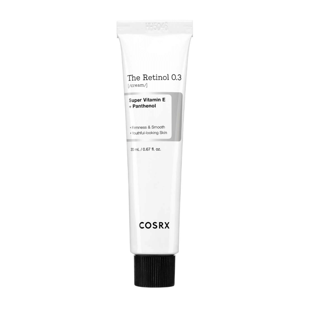 COSRX The Retinol 0.3 Cream sisältää 0,3% puhdasta retinolia, joka parantaa ihon kiinteyttä ja vähentää hienojen juonteiden näkyvyyttä. Rikastettu super E-vitamiinilla ja pantenolilla, se antaa pehmeän ja nuorekkaan ihon. Täydellinen ratkaisu niille, jotka haluavat torjua ikääntymisen merkkejä ja kosteuttaa ihoa tehokkaasti.